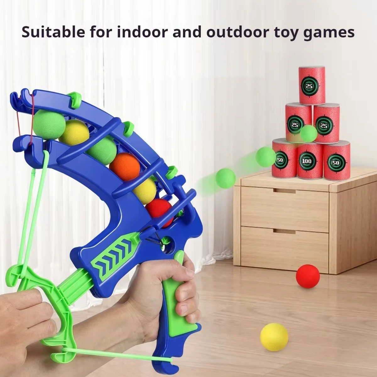 Kids Outdoor Exercise Equipment - Throw Sport Slingshot Target Bubble Gun