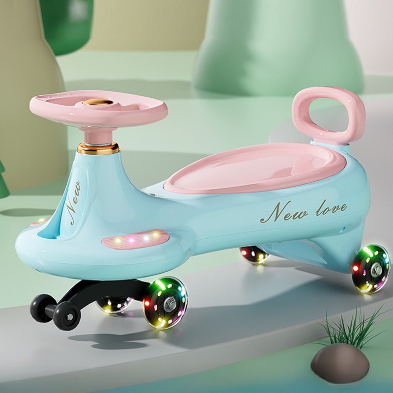 Kids Outdoor Exercise Equipment - Cute Kids Swing Wiggle Car Anti-Tip