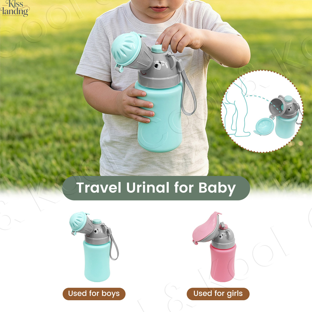 Kids Outdoor Urinal - Portable Kids Travel Pee Bottle, Leak-Proof