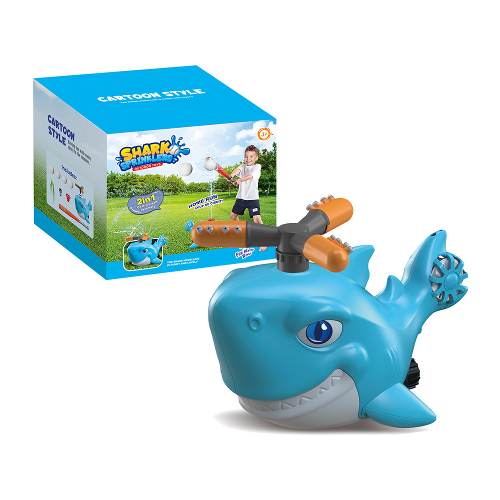 Cartoon Shark Sprinkler Outdoo - مراجعة Kids Outdoor Yard Tools وسعره