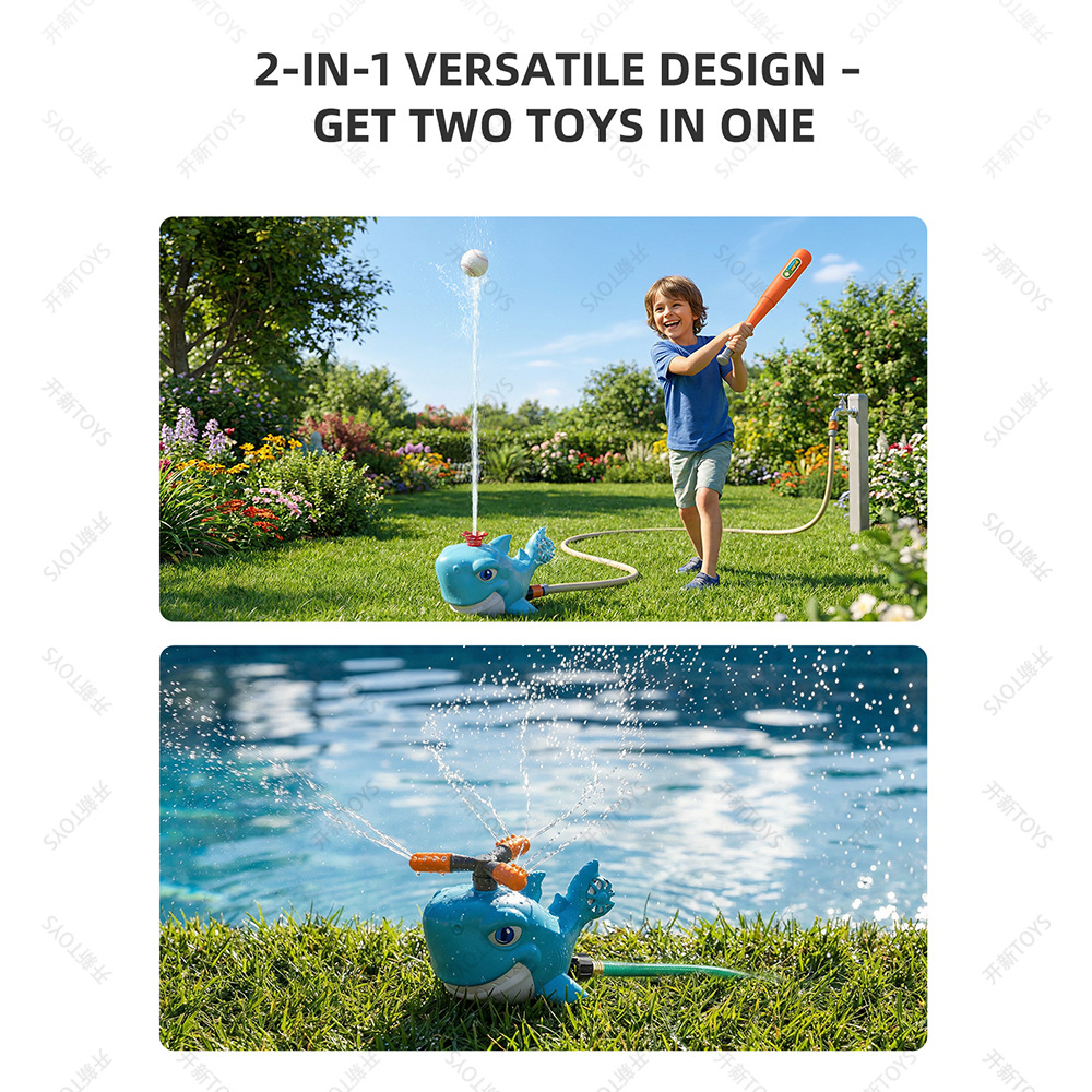 Cartoon Shark Sprinkler Outdoo - مراجعة Kids Outdoor Yard Tools وسعره