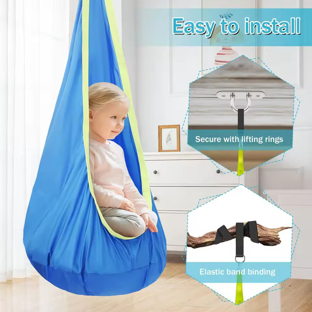 Kids Pod Swing Seat Nylon Hang - مراجعة Kids Outdoor Hanging Chair وسعره