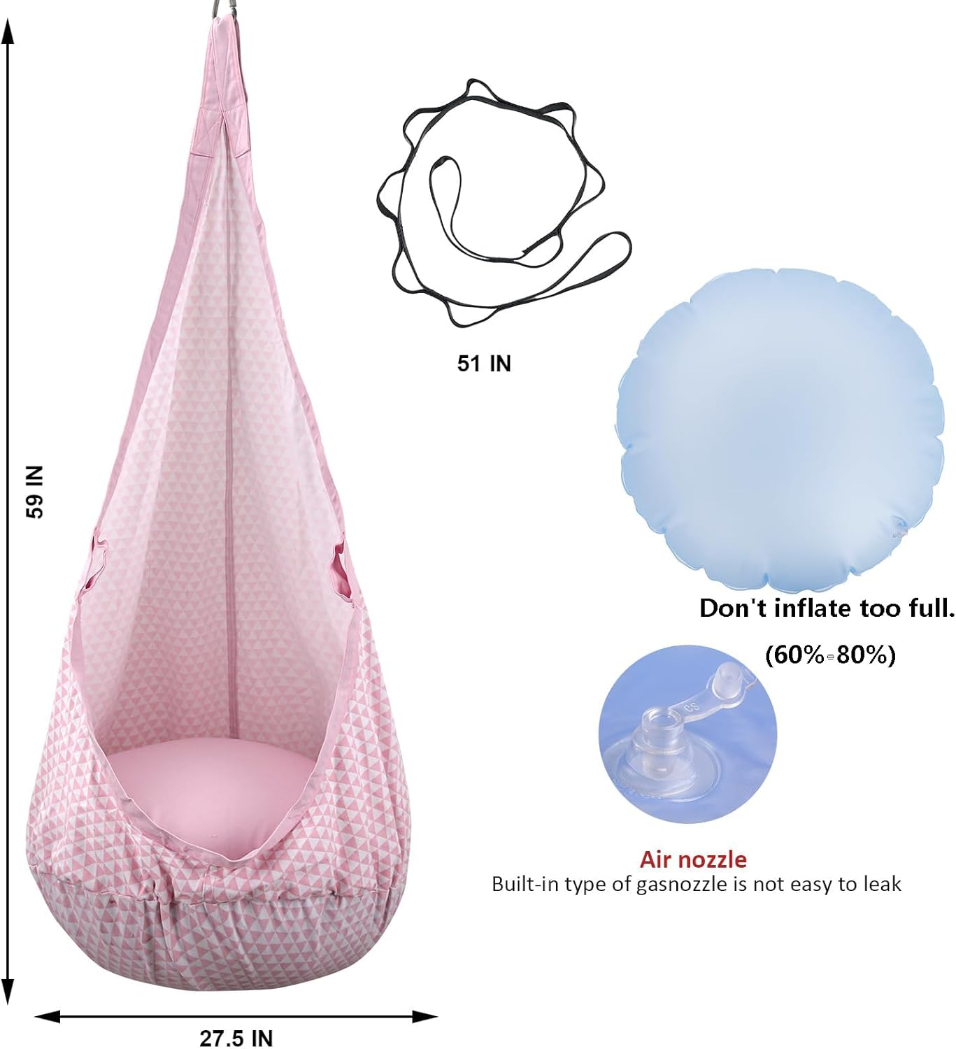Kids Pod Swing Seat with Infla - مراجعة Kids Outdoor Hammock Swing وسعره