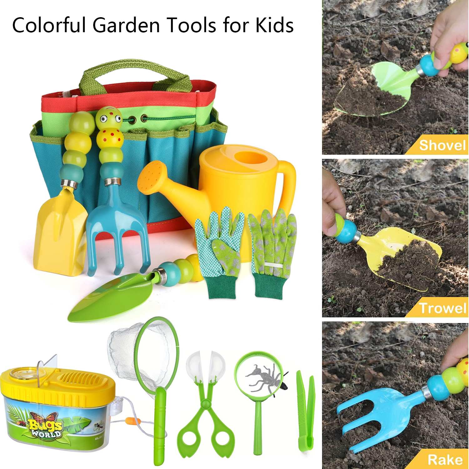 Colorful Garden Tools Toys for - مراجعة Kids Outdoor Yard Tools وسعره