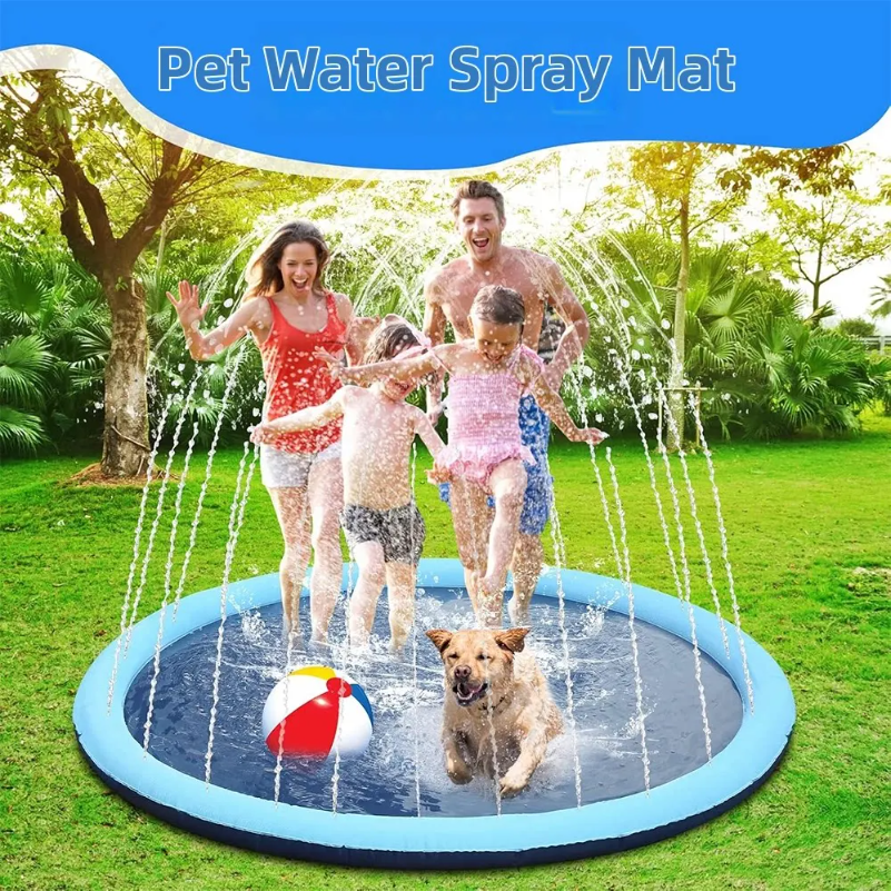 150cm Thickened Anti-Slip Pet  - مراجعة Sprinkler Splash Pad وسعره