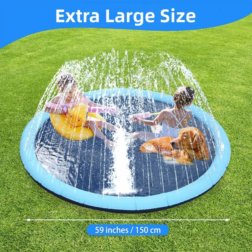 150cm Thickened Anti-Slip Pet  - مراجعة Sprinkler Splash Pad وسعره