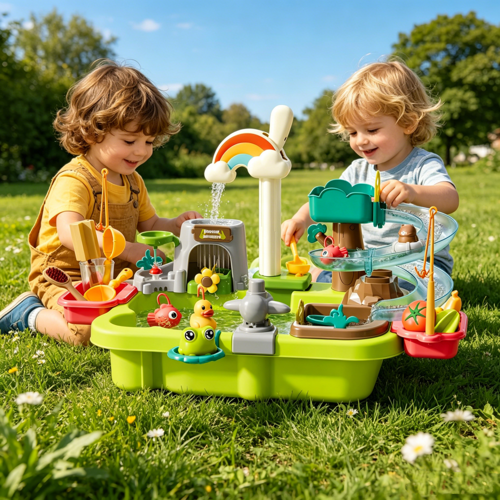 38/43/45pcs Kids Water Table S - مراجعة Kids Outdoor Water Play Table وسعره