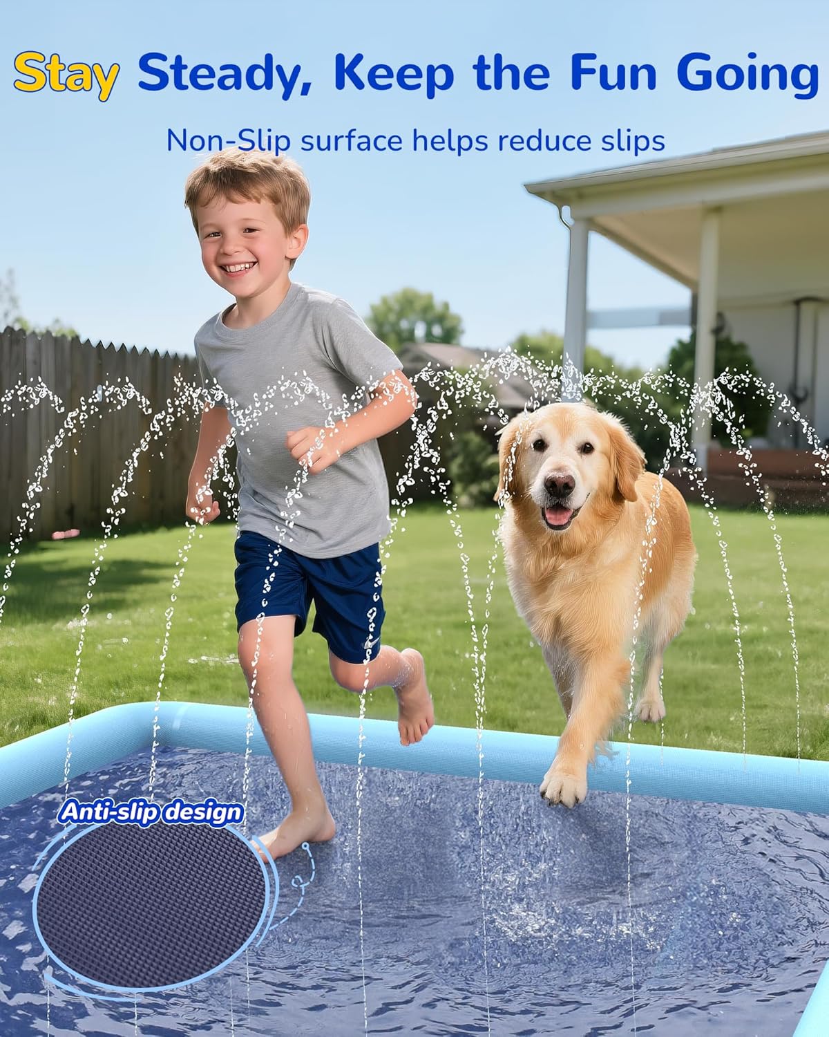 Non-Slip Splash Pad for Kids a - مراجعة Kids Outdoor Water Play Table وسعره