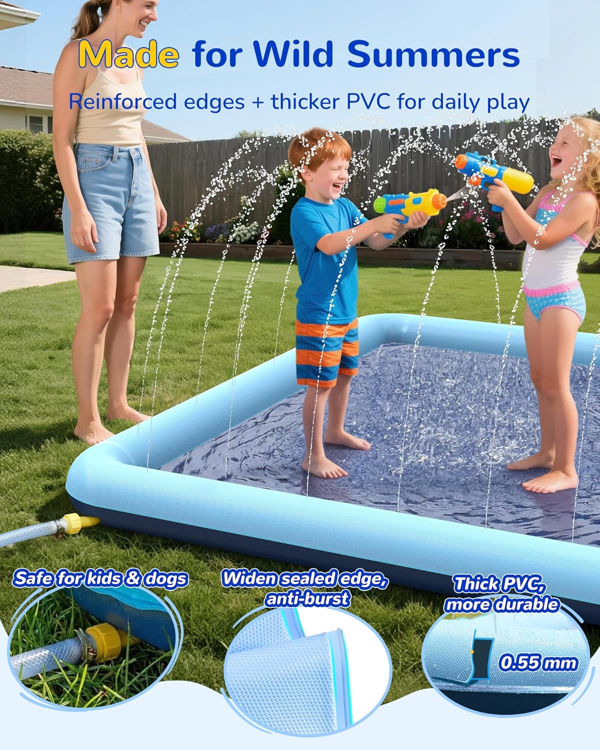 Non-Slip Splash Pad for Kids a - مراجعة Kids Outdoor Water Play Table وسعره