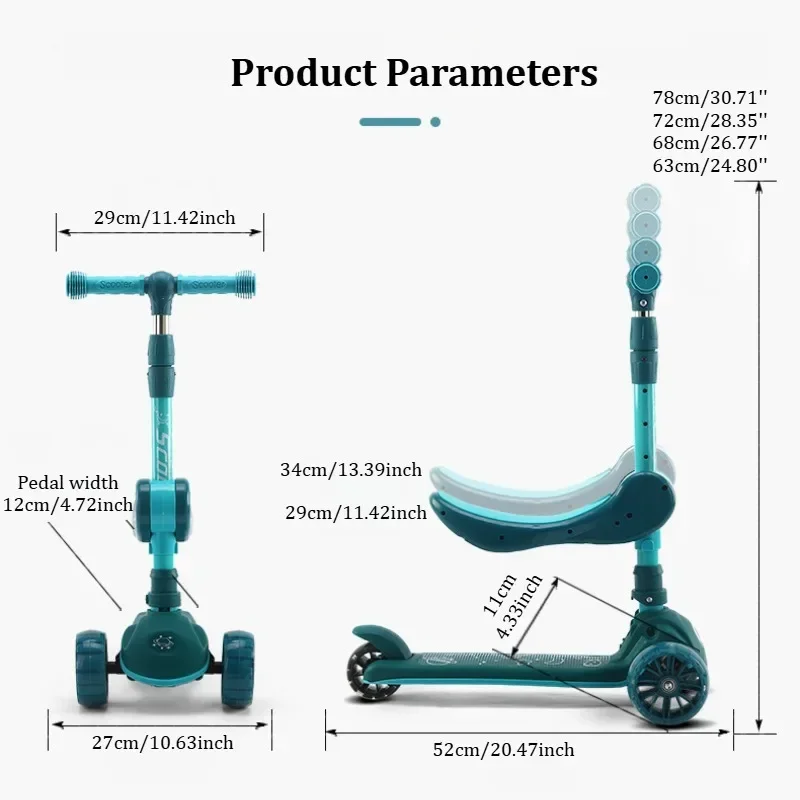 2-in-1 Kids Kick Scooter with  - مراجعة Kids Outdoor Exercise Equipment وسعره