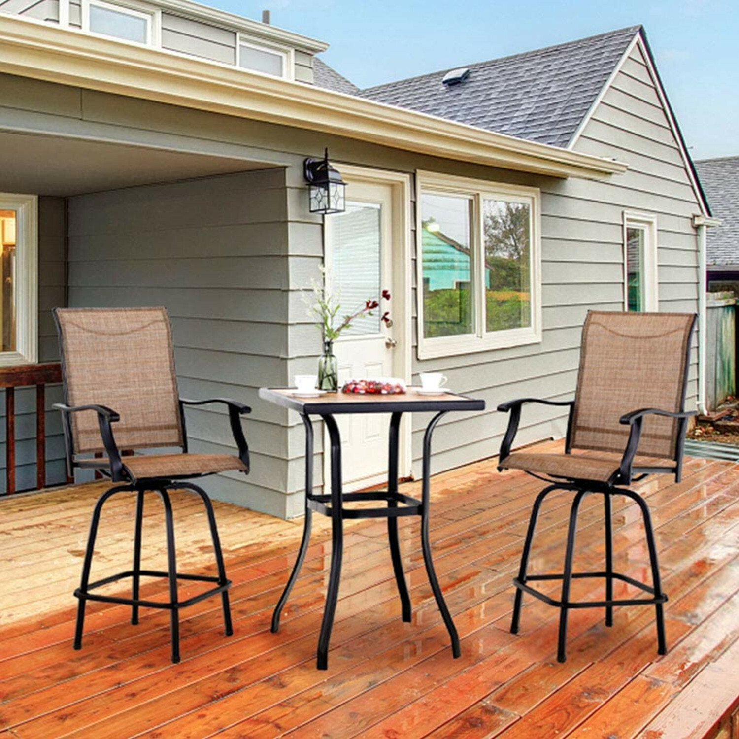 3 Piece Outdoor Patio Bar Tabl - مراجعة Kids Outdoor Chair And Table وسعره
