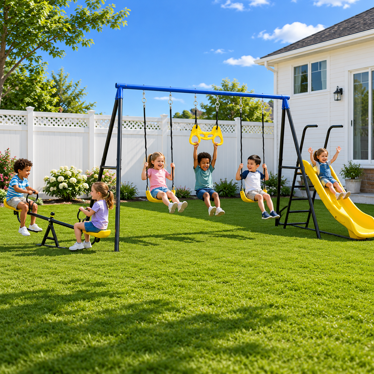 Durable Kids Swing Slide Combi - مراجعة Kids Outdoor Hanging Chair وسعره