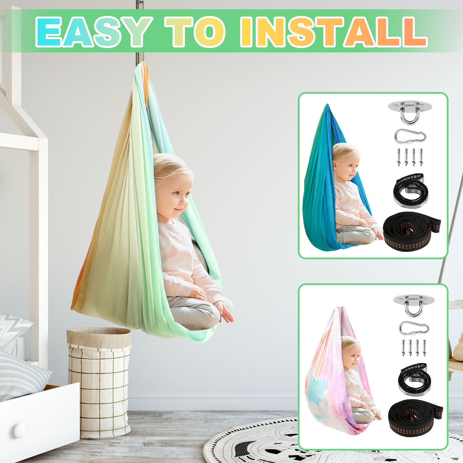 Sensory Swing Calming Compress - مراجعة Kids Outdoor Hammock Swing وسعره