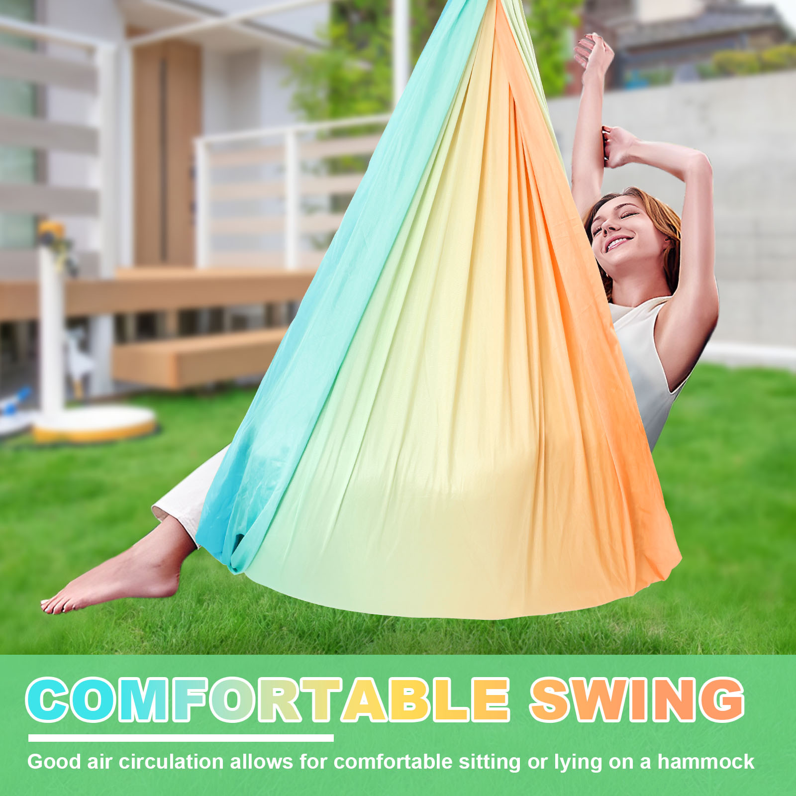 Sensory Swing Calming Compress - مراجعة Kids Outdoor Hammock Swing وسعره
