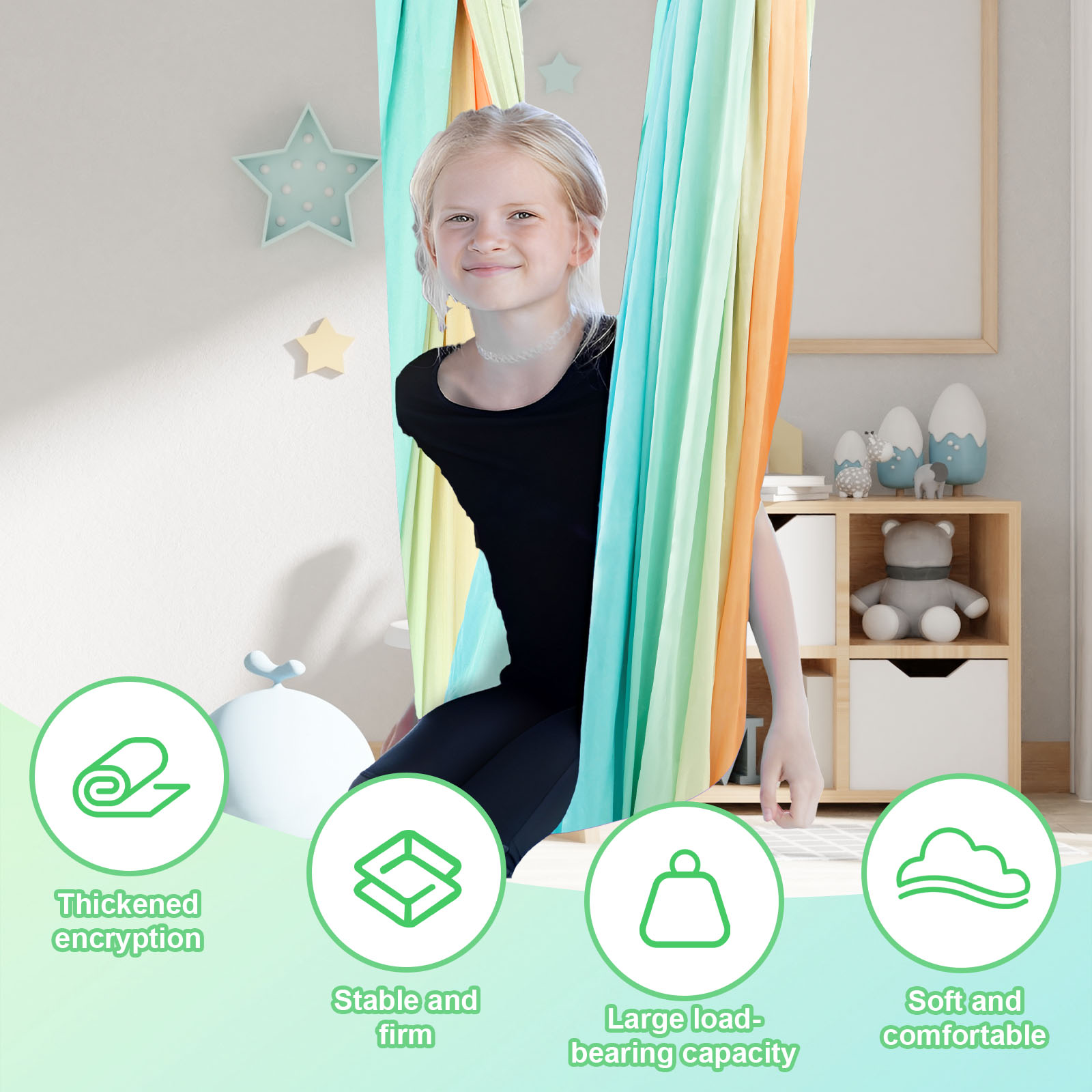 Sensory Swing Calming Compress - مراجعة Kids Outdoor Hammock Swing وسعره