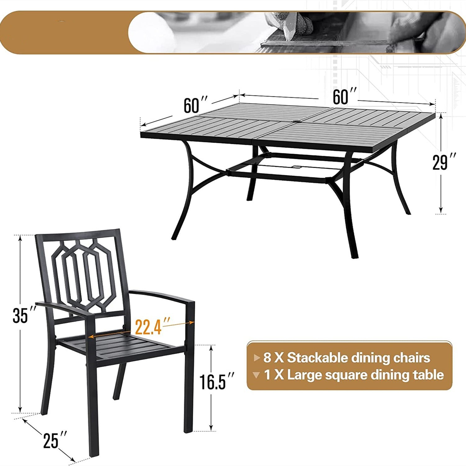 9 Piece Patio Table Set Outdoo - مراجعة Kids Outdoor Chair And Table وسعره
