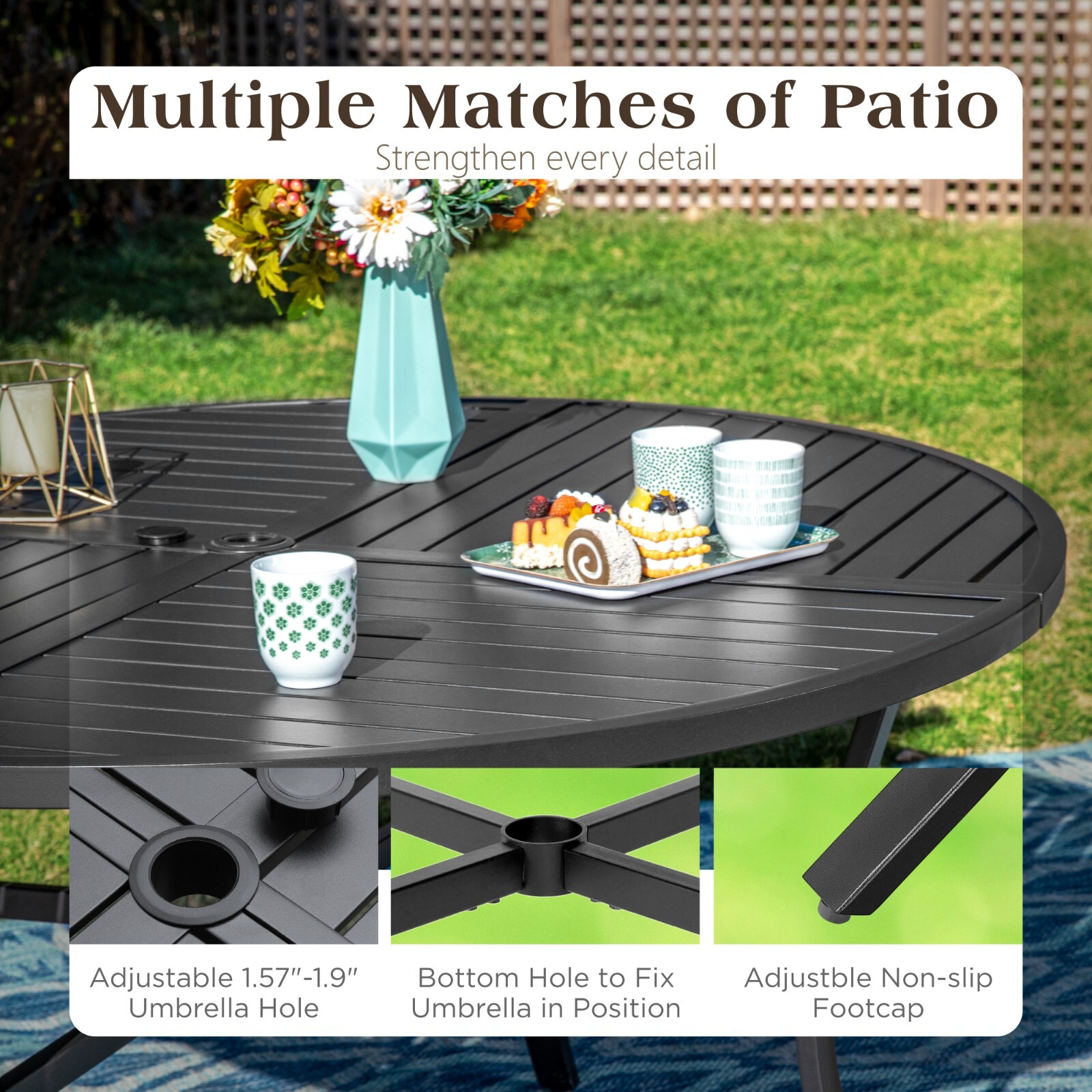 7Piece Patio Dining Set with U - مراجعة Kids Outdoor Chair And Table وسعره