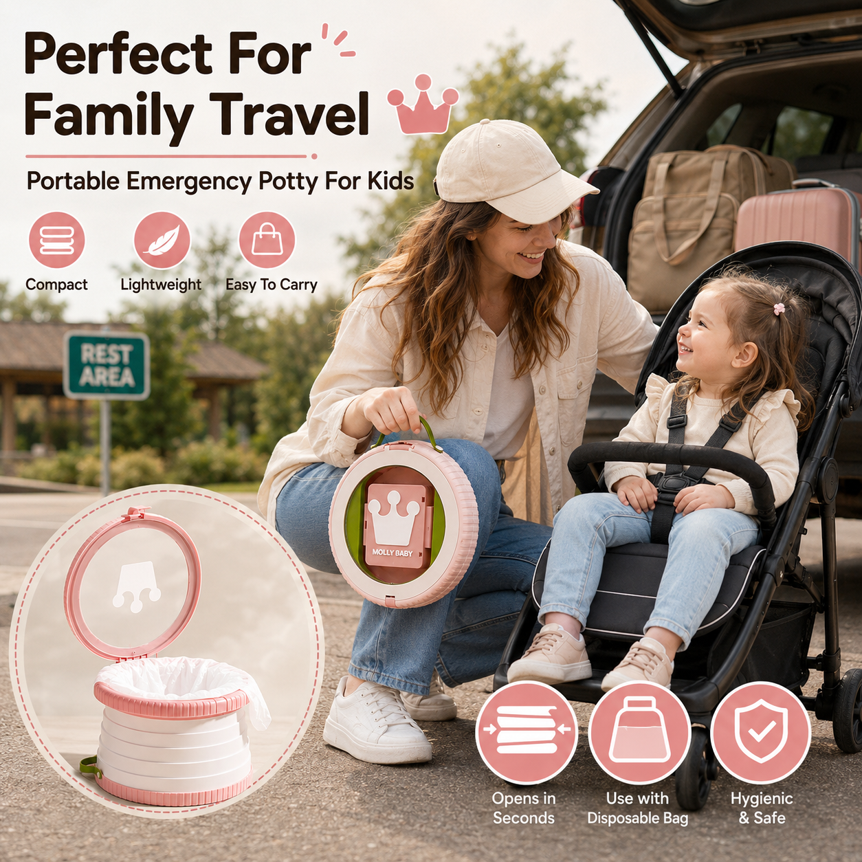 Portable Folding Travel Potty  - مراجعة Kids Outdoor Urinal وسعره