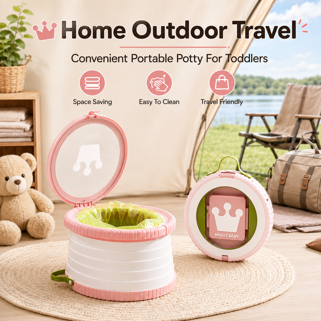 Portable Folding Travel Potty  - مراجعة Kids Outdoor Urinal وسعره