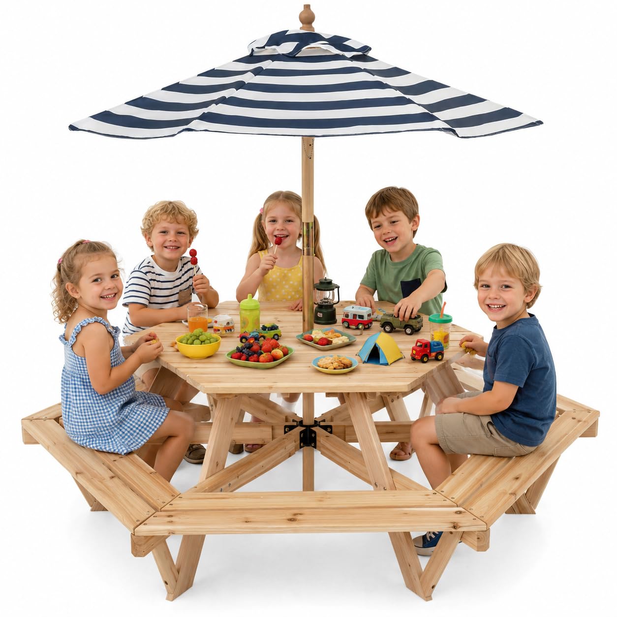 Kids Picnic Table, Hexagonal T - مراجعة Kids Outdoor Chair And Table وسعره