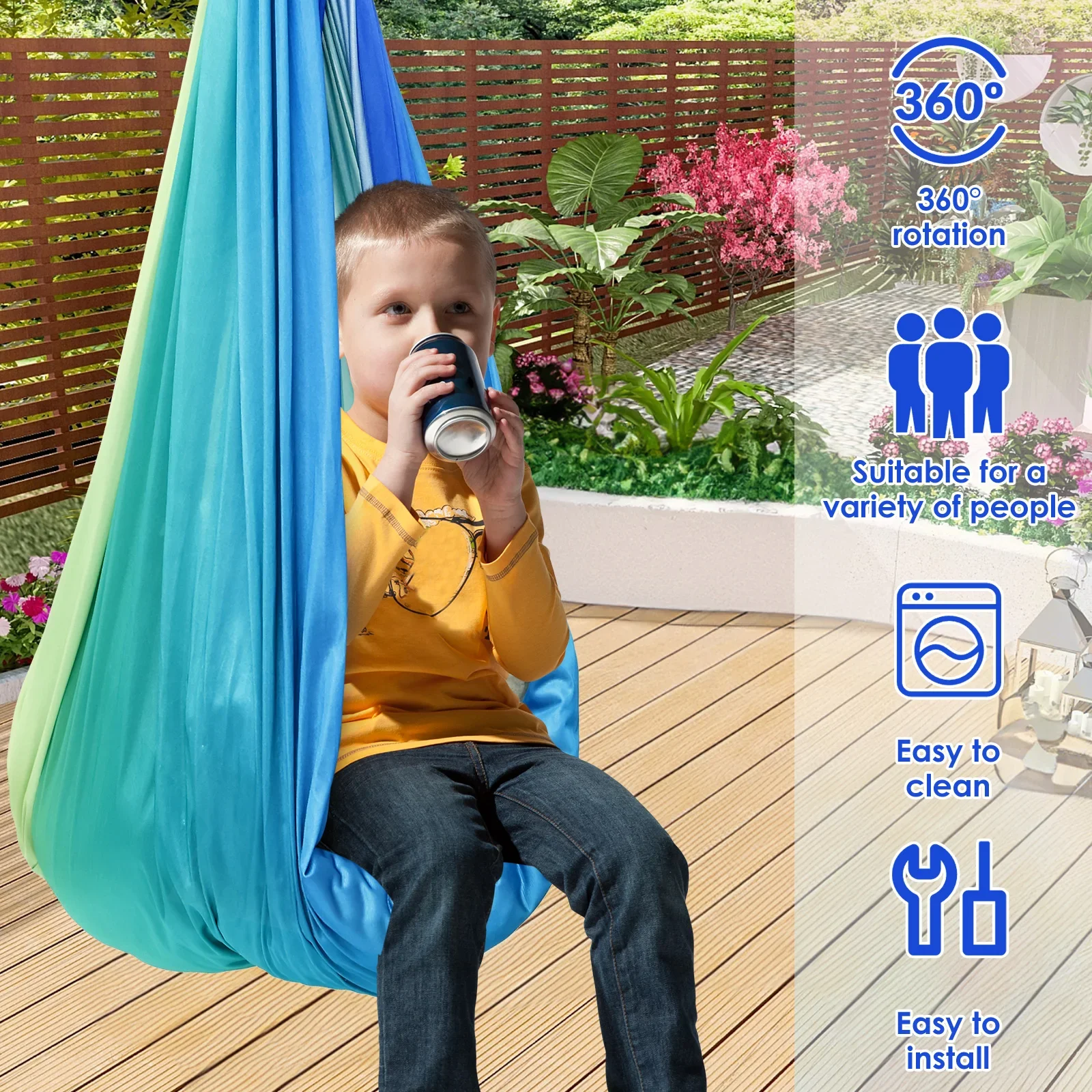 Sensory Swing Comfortable Kids - مراجعة Kids Outdoor Hammock Swing وسعره