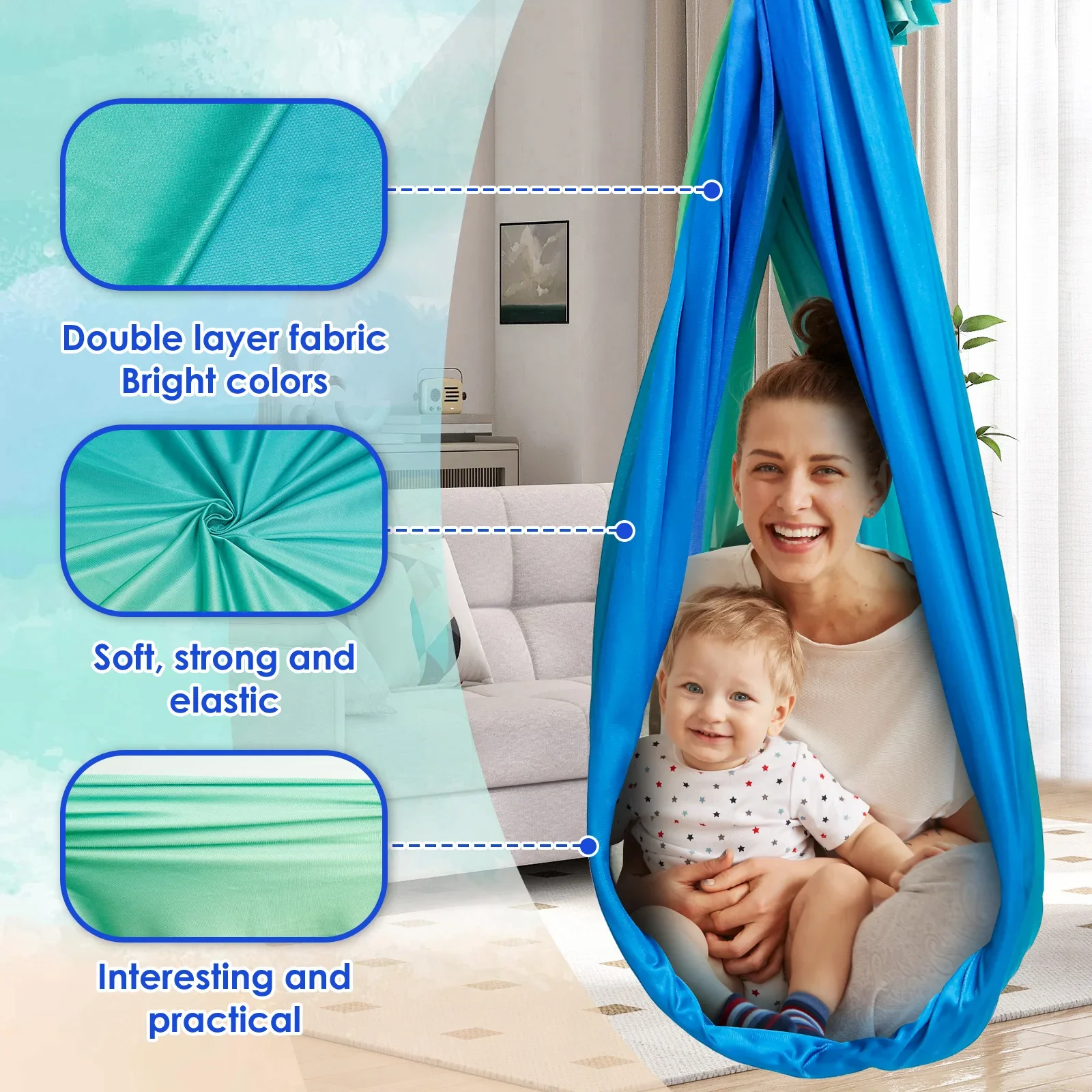 Sensory Swing Comfortable Kids - مراجعة Kids Outdoor Hammock Swing وسعره