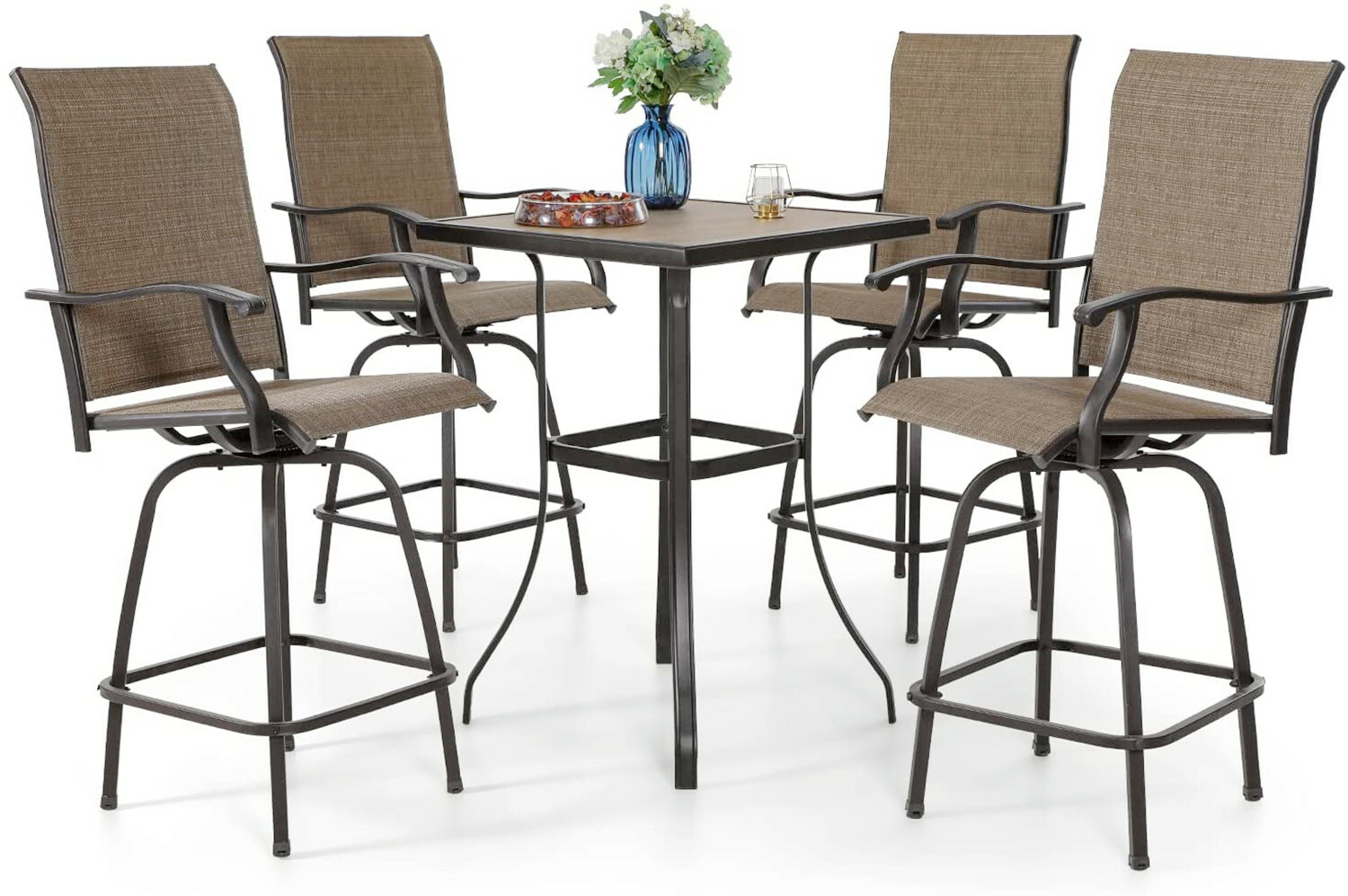 Patio Bar Table Chair Set Swiv - مراجعة Kids Outdoor Chair And Table وسعره
