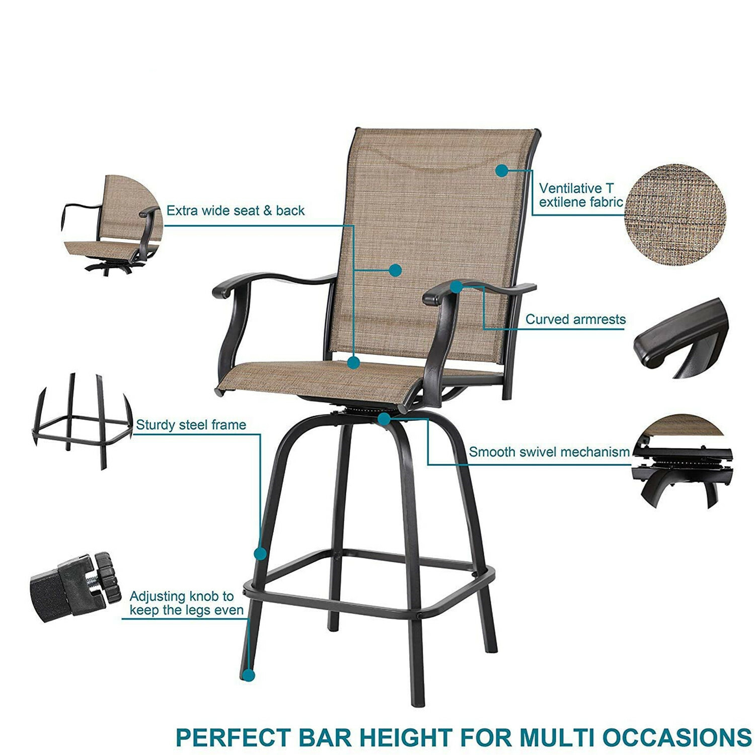 Patio Bar Table Chair Set Swiv - مراجعة Kids Outdoor Chair And Table وسعره