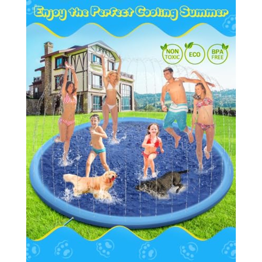 Outdoor splash pad for kids an - مراجعة Sprinkler Splash Pad وسعره