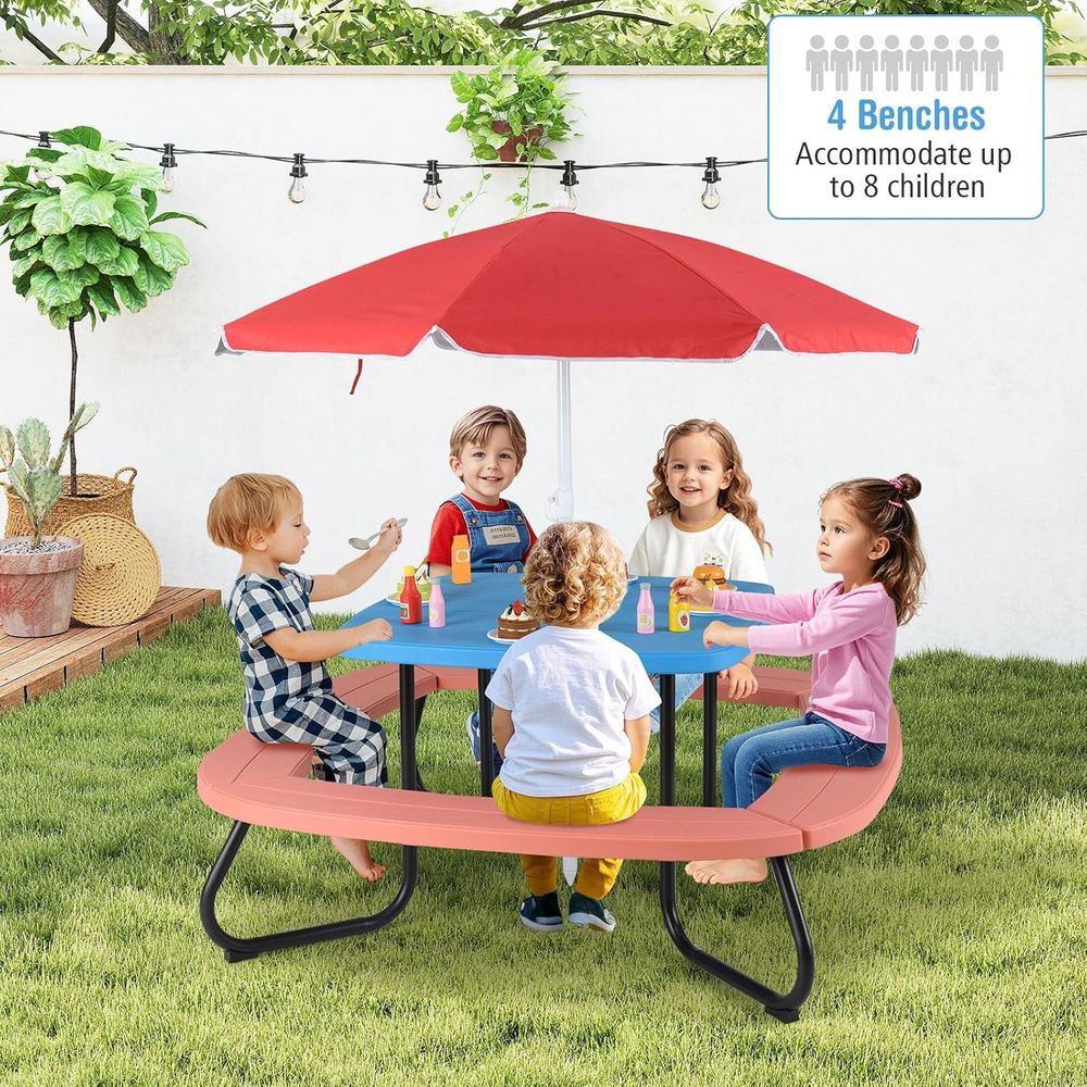 Kids Picnic Table, 8 Person To - مراجعة Kids Outdoor Chair And Table وسعره