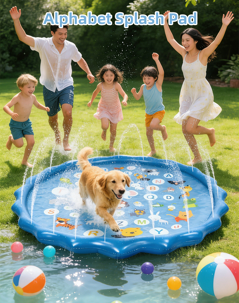 Alphabet Inflatable Water Spri - مراجعة Sprinkler Splash Pad وسعره