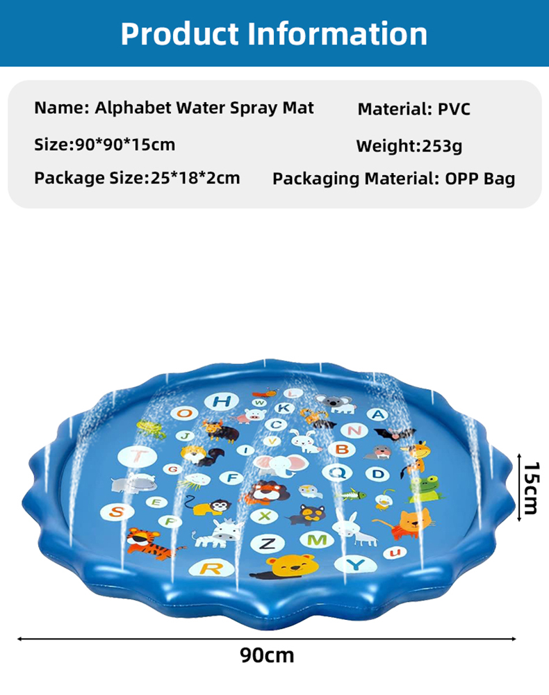 Alphabet Inflatable Water Spri - مراجعة Sprinkler Splash Pad وسعره