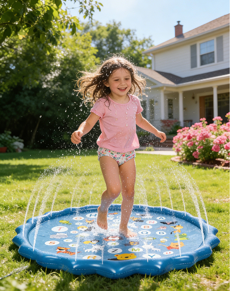 Alphabet Inflatable Water Spri - مراجعة Sprinkler Splash Pad وسعره
