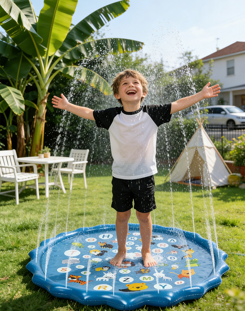 Alphabet Inflatable Water Spri - مراجعة Sprinkler Splash Pad وسعره