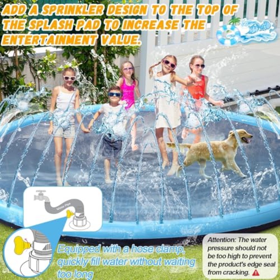 18 ft Giant Inflatable Splash  - مراجعة Sprinkler Splash Pad وسعره