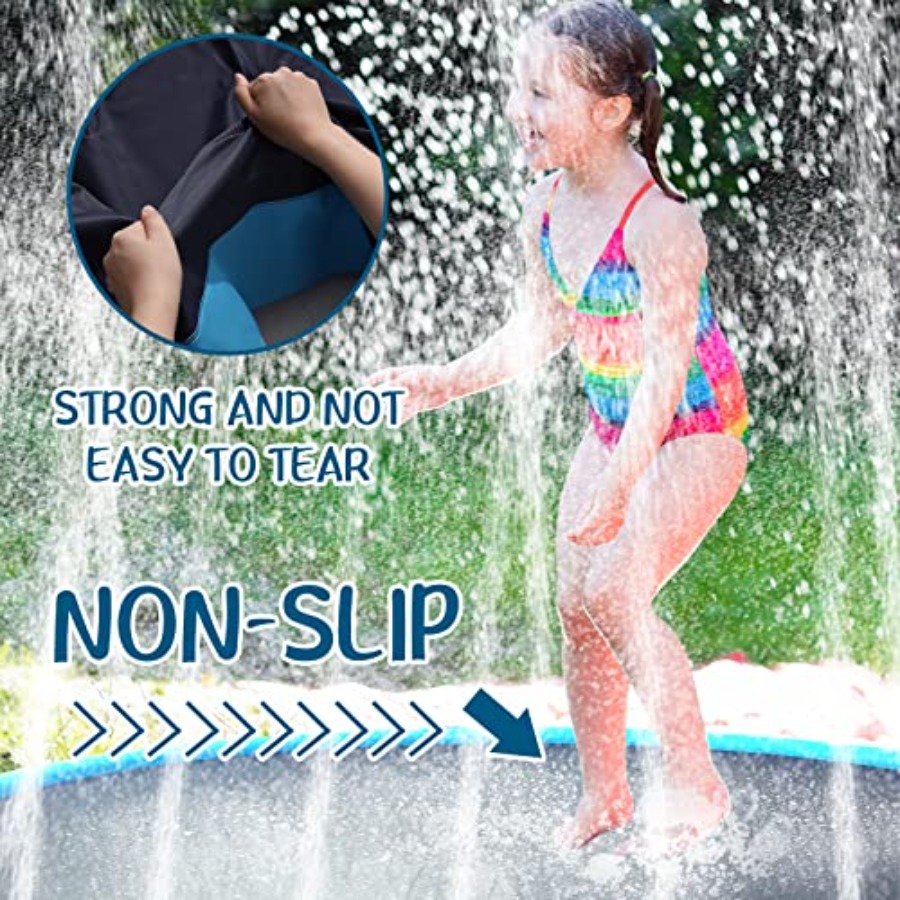 Lewtemi 12 ft Extra Large Non  - مراجعة Sprinkler Splash Pad وسعره