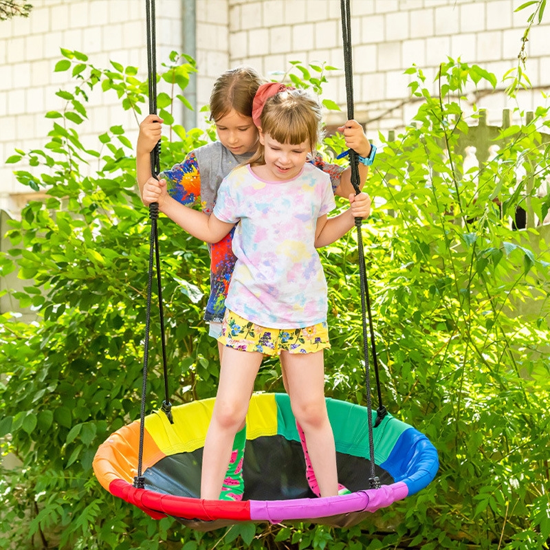 Kids Saucer Swing Outdoor Roun - مراجعة Kids Outdoor Hanging Chair وسعره