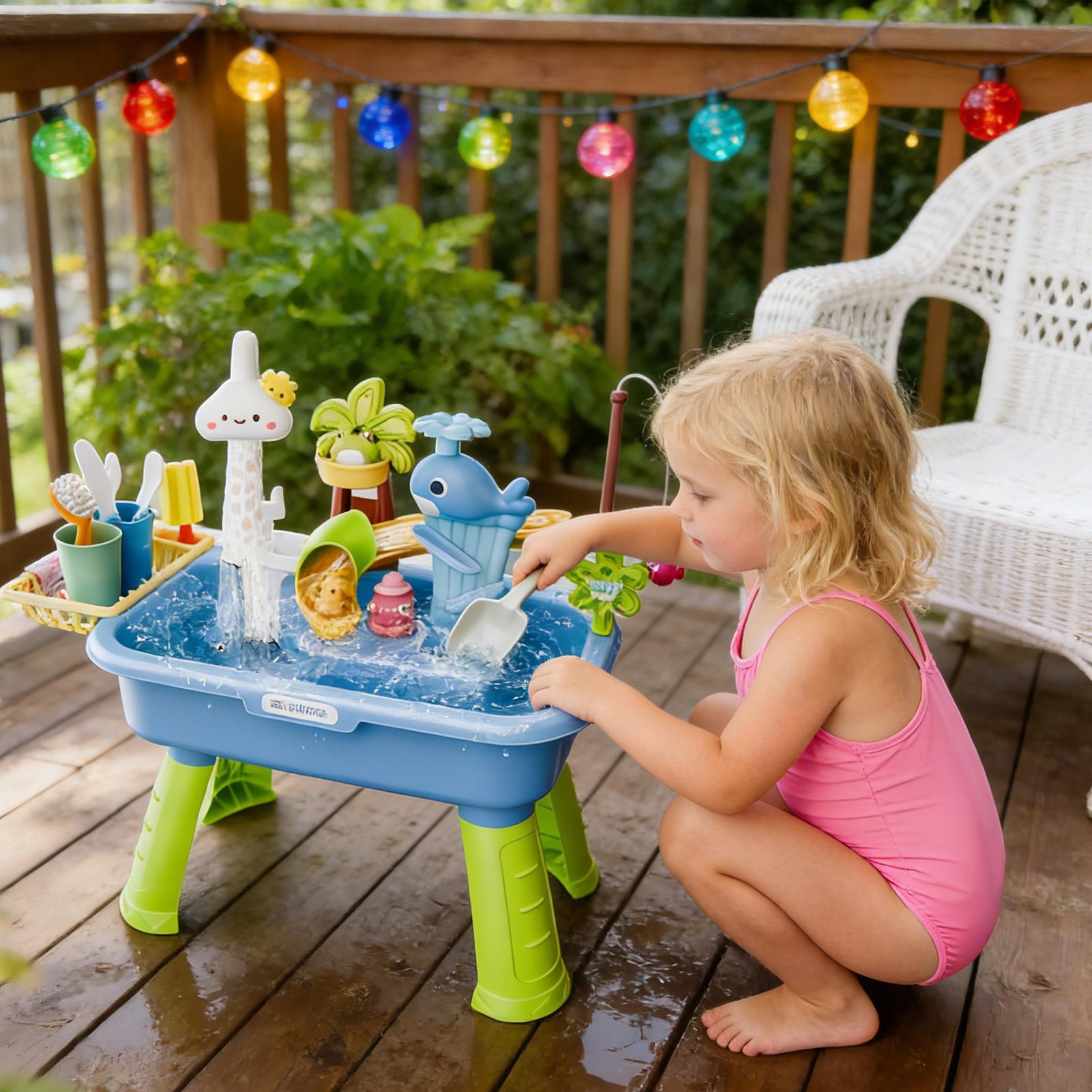 Children's Outdoor Beach Toy T - مراجعة Kids Outdoor Water Play Table وسعره