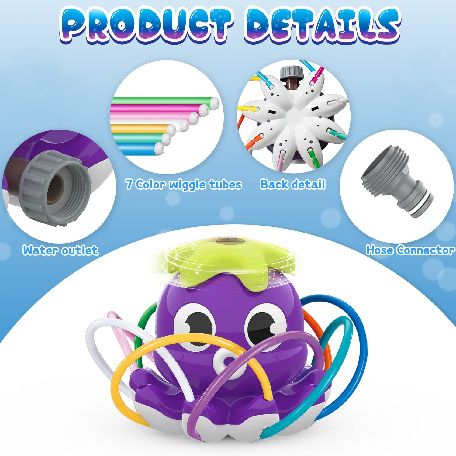 Sprinkler Water Spray Toy Octo - مراجعة Kids Outdoor Yard Tools وسعره