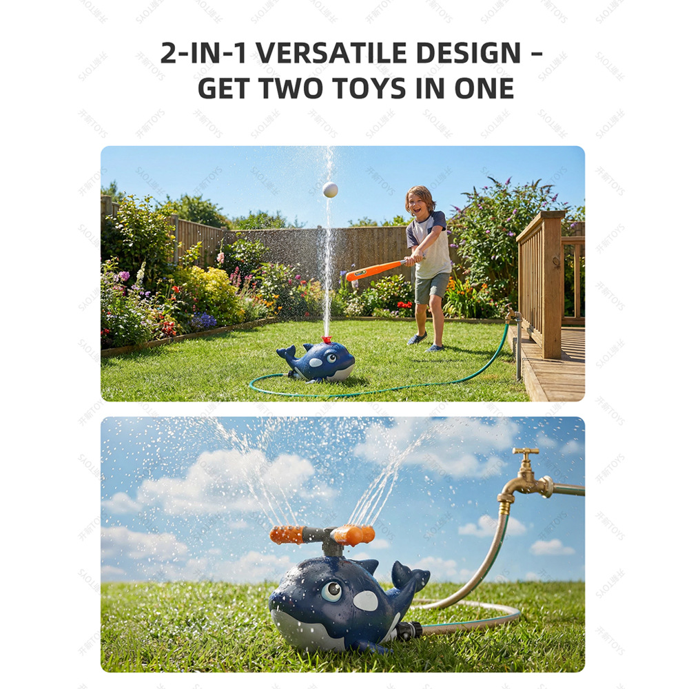 Cartoon Whale Sprinkler Outdoo - مراجعة Kids Outdoor Yard Tools وسعره