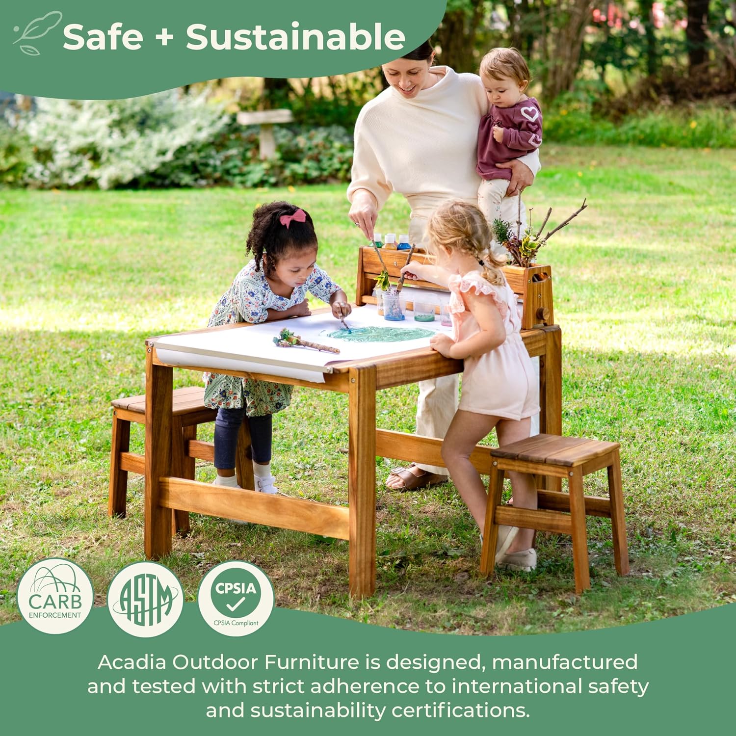 Acadia Outdoor Art Table and S - مراجعة Kids Outdoor Chair And Table وسعره