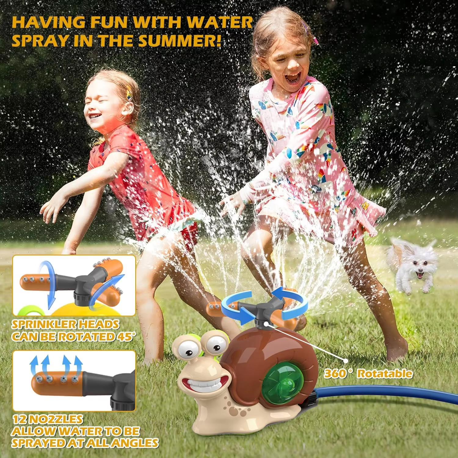 Water Spray Outdoor Toy Snail  - مراجعة Kids Outdoor Yard Tools وسعره