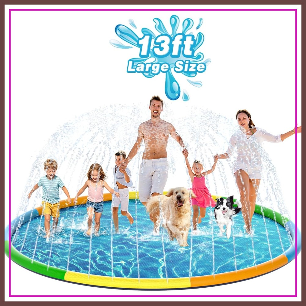 13FT Extra Large Splash Pad, T - مراجعة Sprinkler Splash Pad وسعره